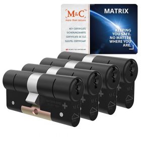 M&C Matrix SKG3 zwart - 4 cilinders met 7 sleutels