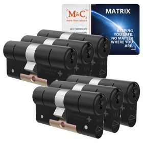 M&C Matrix SKG3 zwart - 6 cilinders met 8 sleutels