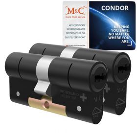 M&C Condor SKG3 zwart - 2 cilinders met 5 sleutels
