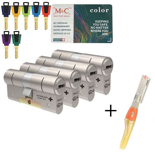 Versnipperd waterstof Op het randje M&C Color+ SKG3 - 4 cilinders met 7 sleutels